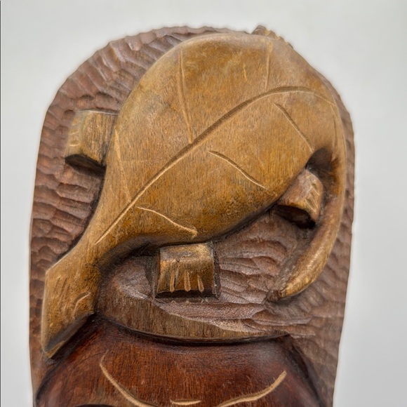 Lucky Turtle African Mask wooden Hanging Art Decor Large 13” vintage - Picture 2 of 7